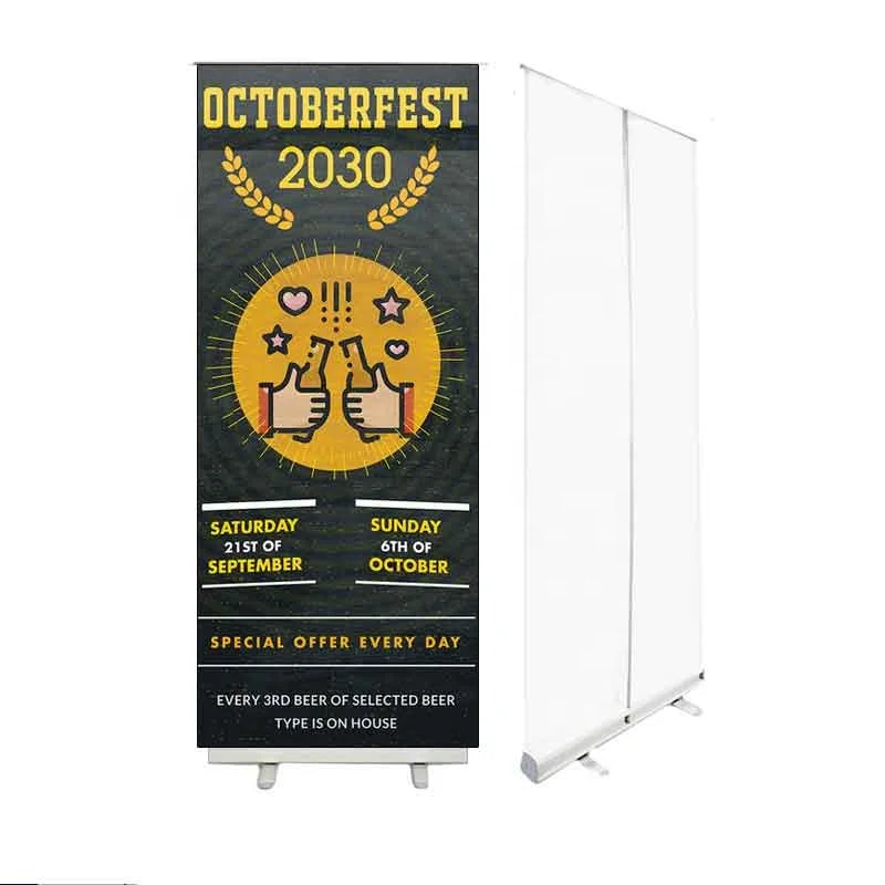 Wholesale Reusable Display Stand Roll Up Pull Up Banner Stand Backdrop Portable Flex Banner For Advertising