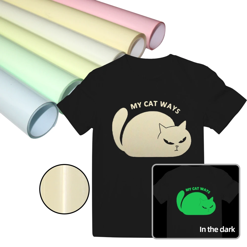 Heat transfer vinyl for heat press Glow in dark 25Mx50cm Luminous Heat Transfer Vinyl