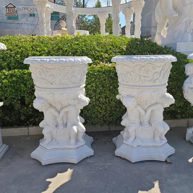 Creative Big Indoor Outdoor Large Decoration Real Natural Lava Cast Stone Beauty Flower Pots