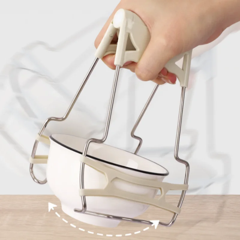 Multi-Function Non-Slip Stainless Steel Bowl Gripper Anti-Scalding Clip Kitchen Utensils & Gadgets Set Silicone Holder Plate