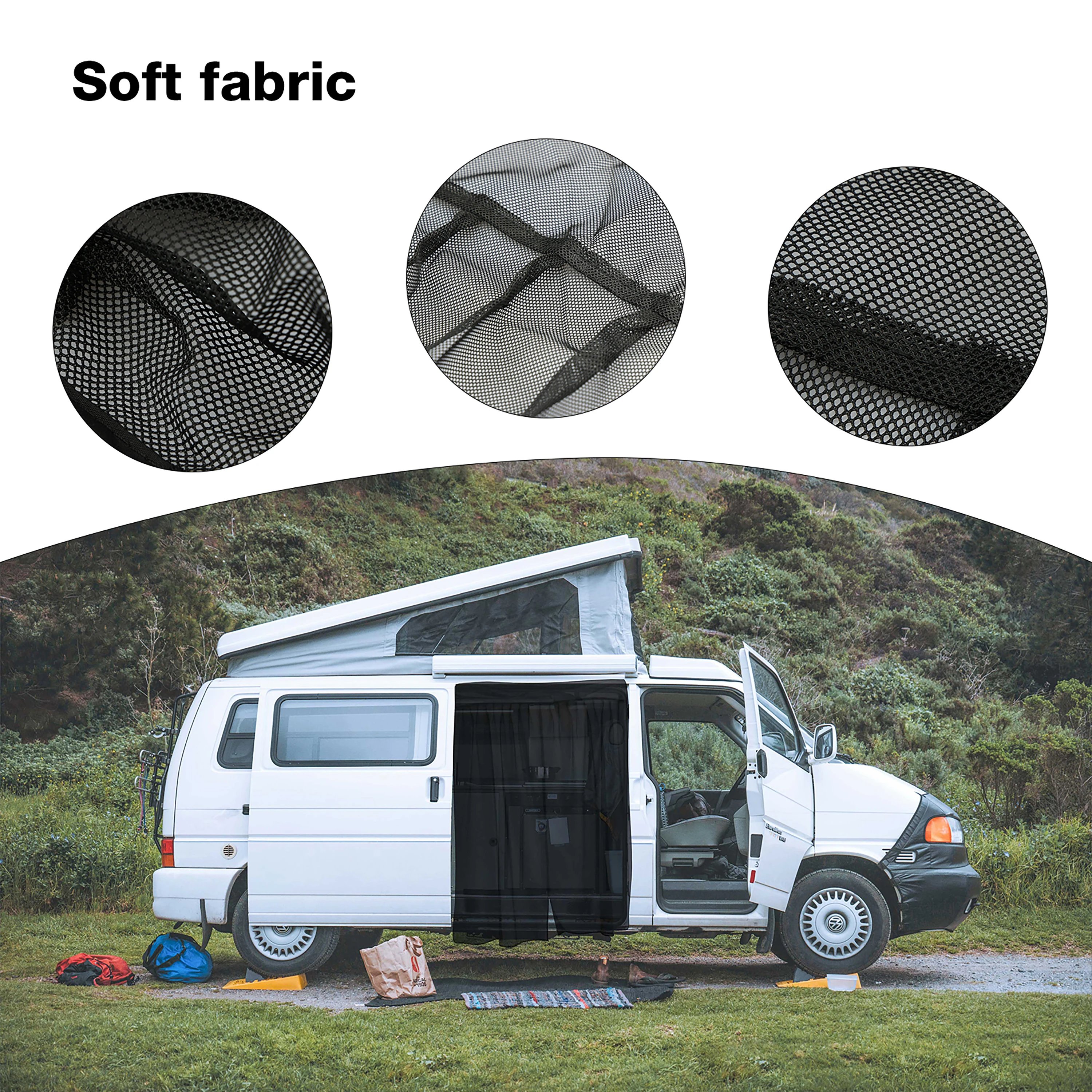 RV Mosquito Net Magnetic Insect Screen Compatible with Van Bug Screen for Mercedes Sprinter, Ford Transit, Renault Master
