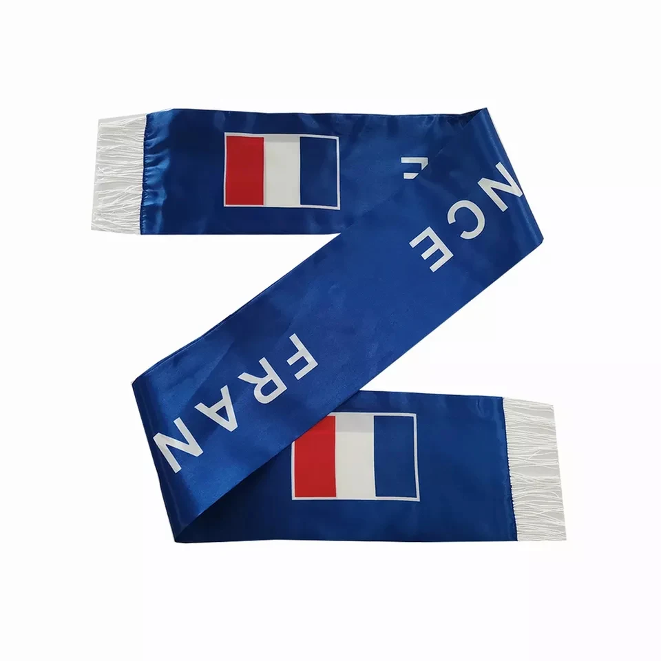 High quality cheap custom printed polyester sports football fan scarf custom scarf
