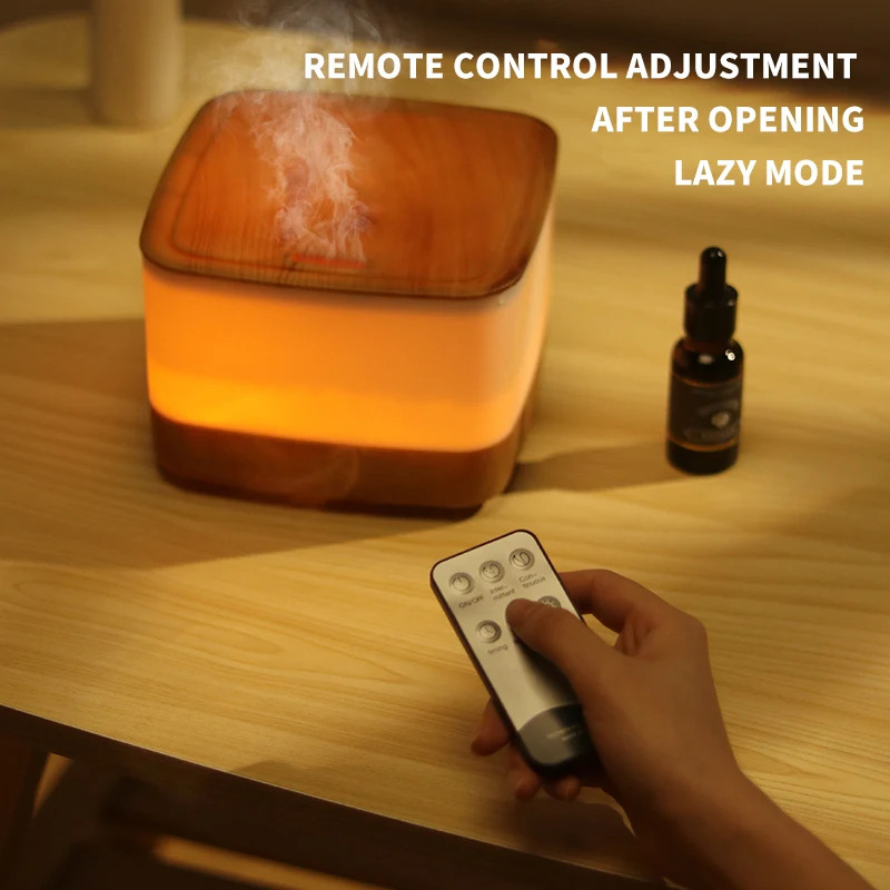 Atomizer Essential Oil Diffuser Volcano Fog Maker Flame Humidifier Essential Oil Defuser Light Remote Control Electric Home Use