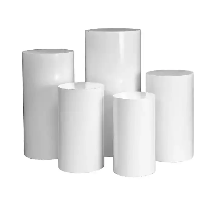 plinths round acrylic pedestals stand display platform white Acrylic cylinder party round cake  plinths
