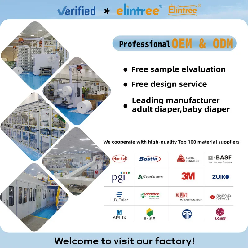 Elintree factory OEM and ODM Premium Soft Surface Custom Disposable Baby Diapers Wholesale