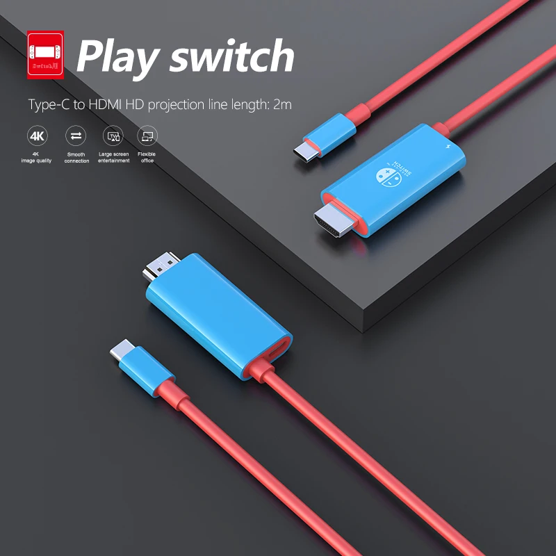 1,8 м 4K Tv 60 Гц Usb Type C Type-C к Hdmi-кабелю 2 м 4K 30 Гц 60 Гц HDMI-кабель для устройств Nintendo и Type C