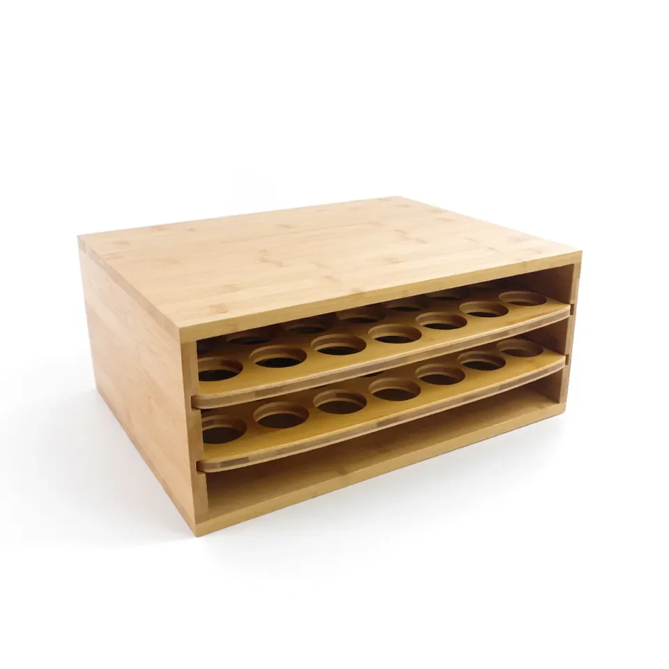 Bamboo Coffee Pod Storage Holder Organizer with Drawer for Keurig K-Cup Pods