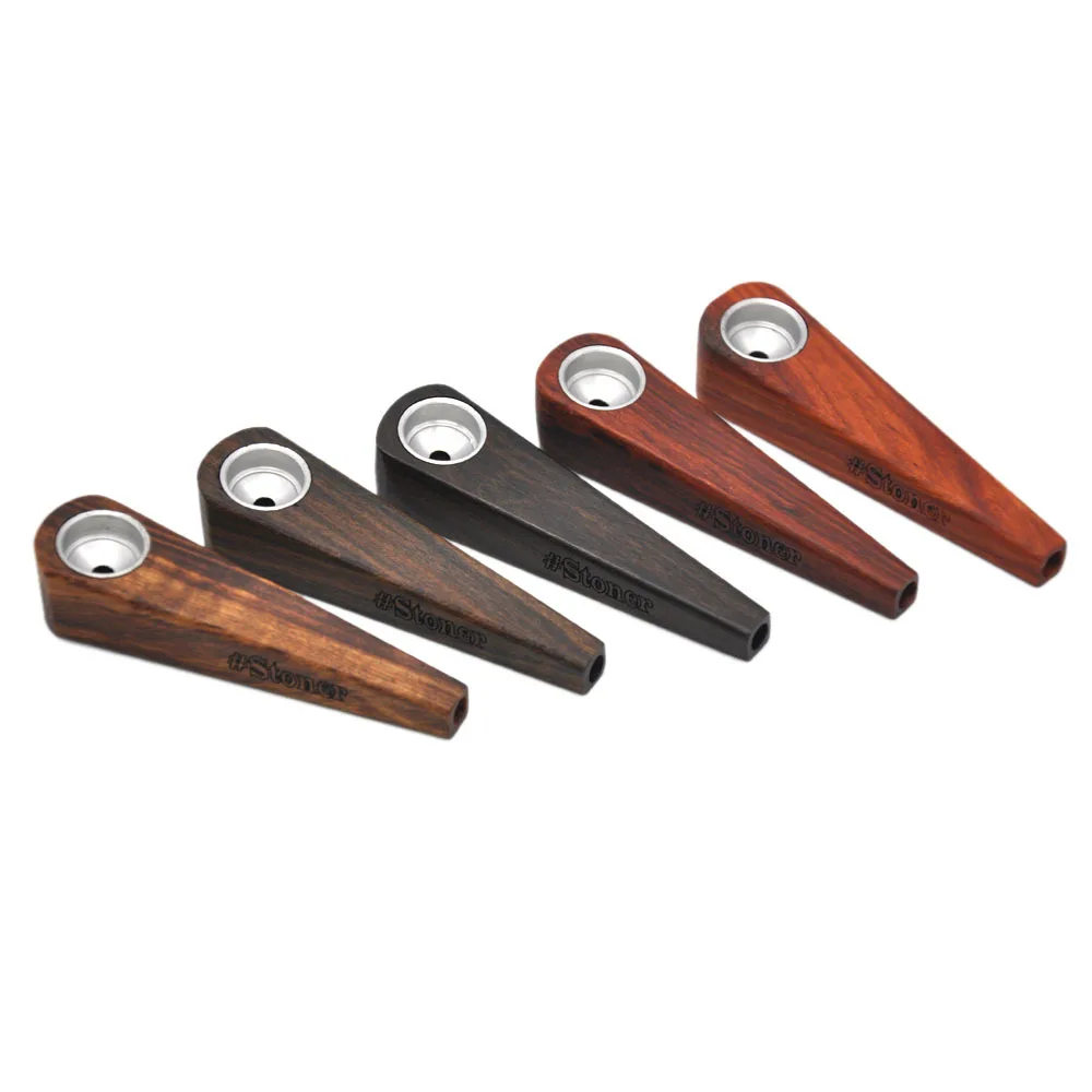 Bamboo Color Wood Smoking Pipes Portable Smoking Pipe Herb Tobacco Pipes Grinder