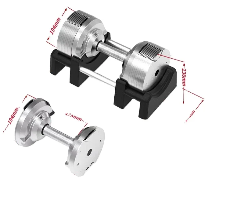 23.5KG 32.5KG 41.5KG Adjustable Dumbbell Weights Adjustment Anti-Slip Handle and Storage Tray