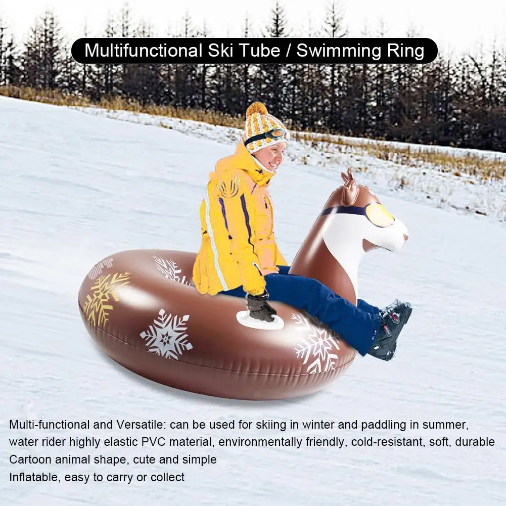 
2 in 1 multifunctional Inflatable Snow Tube with Handle Multi-functional Environmental Friendly Cold-resistant Inflatable Snow S 