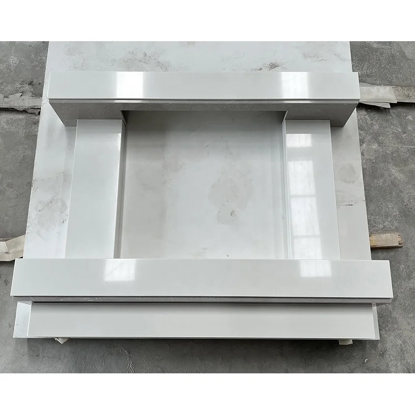 Italian Grey China White Quarella Micro Marble Fireplaces Solution Electric Insert Vision Fires Widescreen landscape HD Solus