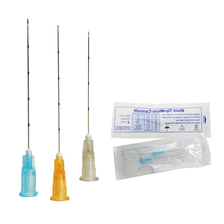 Factory Price 22g 50mm Fine Micro Cannula 18g 70mm 18g 100mm Cannula Blunt Cannula