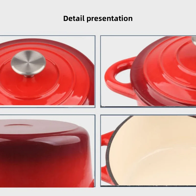 Wholesale New Kitchen Set Pots Seafood Stew Milk Boutique 20/22/24 cm Non-Stick Pans Enamel Stock Big Cast Iron Pots frying pan