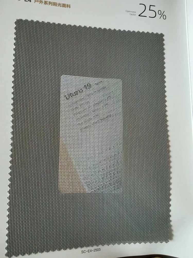IN Stock 70% pvc 30% polyester PVC coated sunscreen solar screen blinds shades fabric for blinds 25%Opening rate