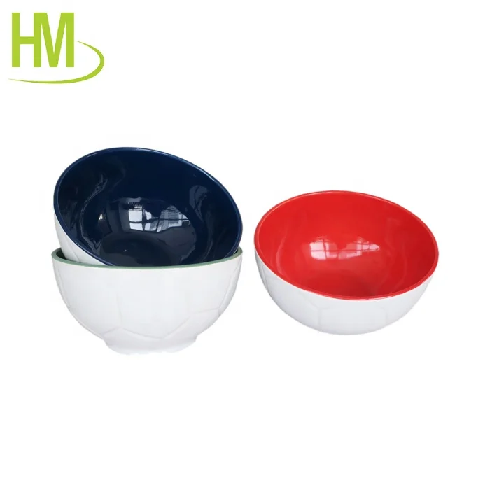 embossed inner color ceramic soup bowl stoneware ceramic football bowls