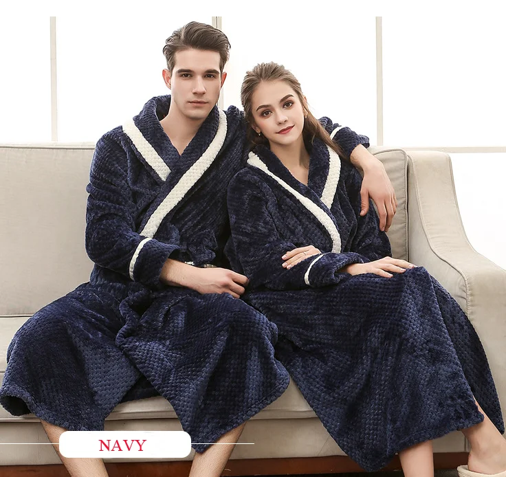 Wholesale in stock one piece fleece long night gowns robe bath robe unisex