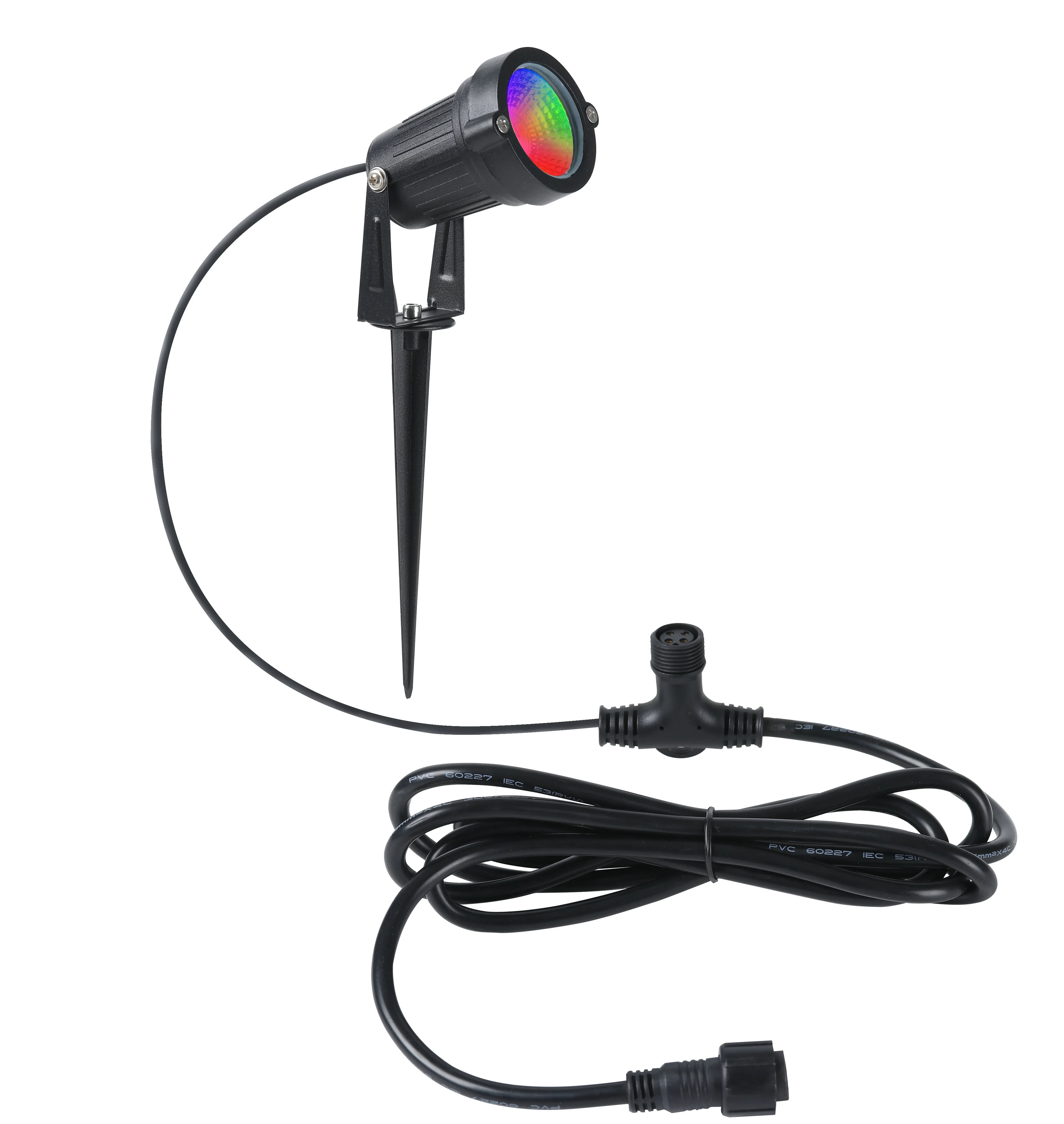 Smart SpotLight RGB color chasing LED Garden Pathway Lights Walls Trees Outdoor IP65 Waterproof with metal Spike Stand