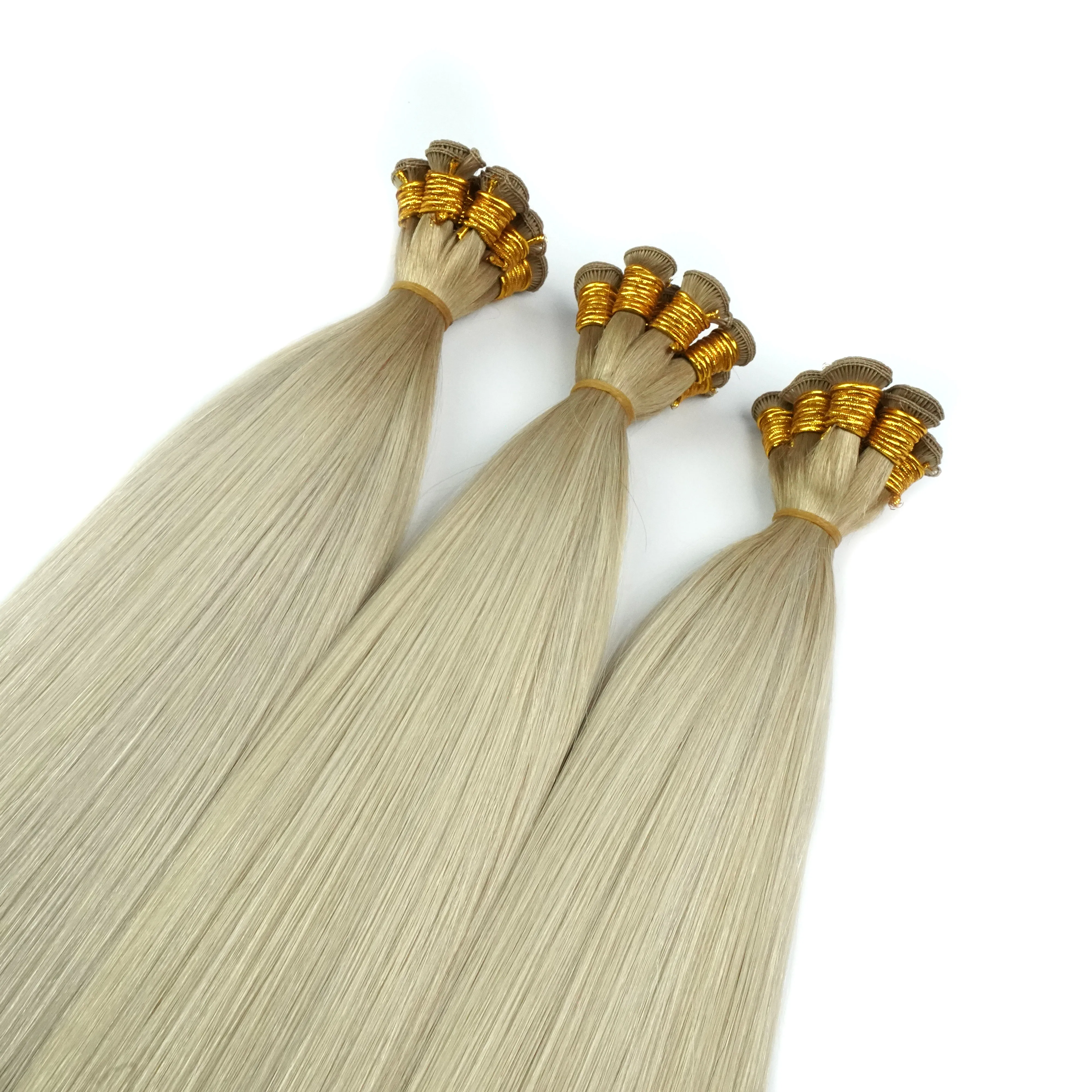 New Arrival Super Thin and Soft Virgin Cuticle Remy Thick Ends Best Selling  Hand Tied Hair Extensions