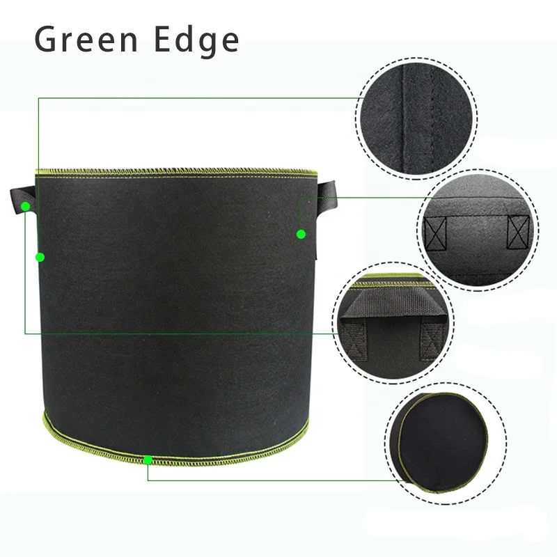 Custom 5 7 10-Gallon Thickened Felt Nonwoven Hanging Grow Bag Window Flap PP Fabric Vegetable Nursery Potato Plant Bag