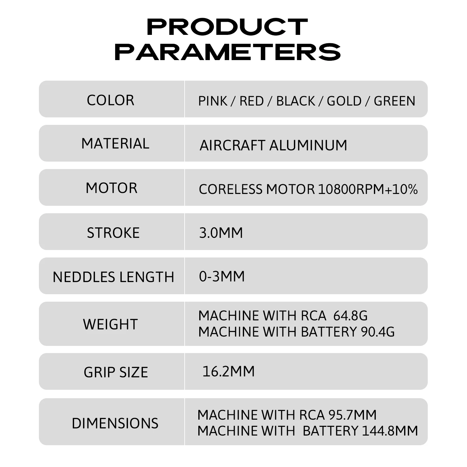 3.0mm Stroke Tattoo Pen Machine Strong Coreless Motor Adjustable Needle Depth RCA Model Wireless Tattoo Pen Machine Set