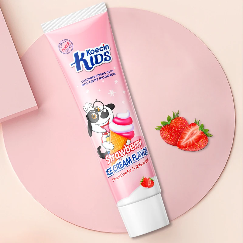 Custom 70g Fluoride Free Xylitol Probiotic Strawberry Blueberry Orange Flavored Baby Children Toothpaste