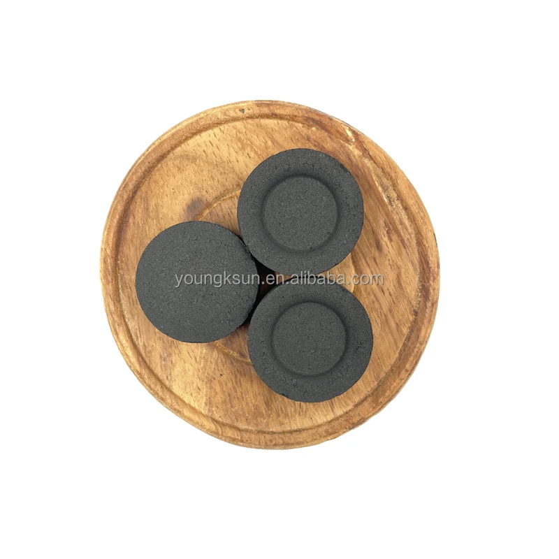 YKS 33mm factory directly Round shisha coal hookah bamboo charcoal price