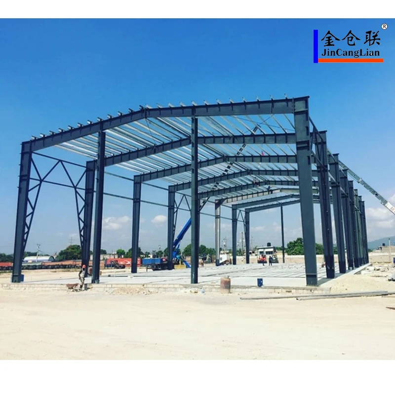 Prefabricated Steel warehouse / metal workshop / hangar / hall steel structure modern Long-Span building