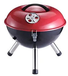 Portable garden barbecue 14 inch family kettle grill outdoor round kettle steel charcoal barbecue grill