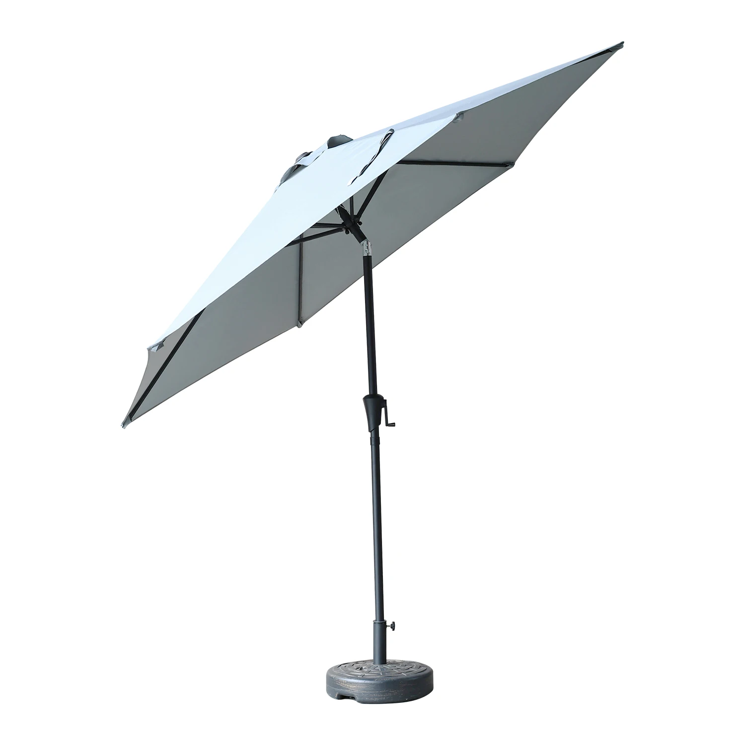 2.7M Round Market Outdoor Patio Umbrella with Tilt and Crack Garden Parasol Patio Umbrellas Outdoor