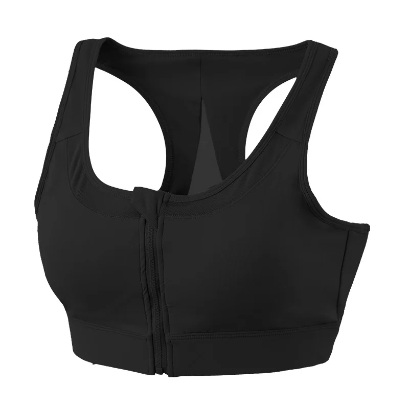 
Sport Bra Front Zipper Breathable Plus Cup Underwear Spandex Emulsion Piece One OEM Custom Logo Color Woman Popular Fitness Soft 