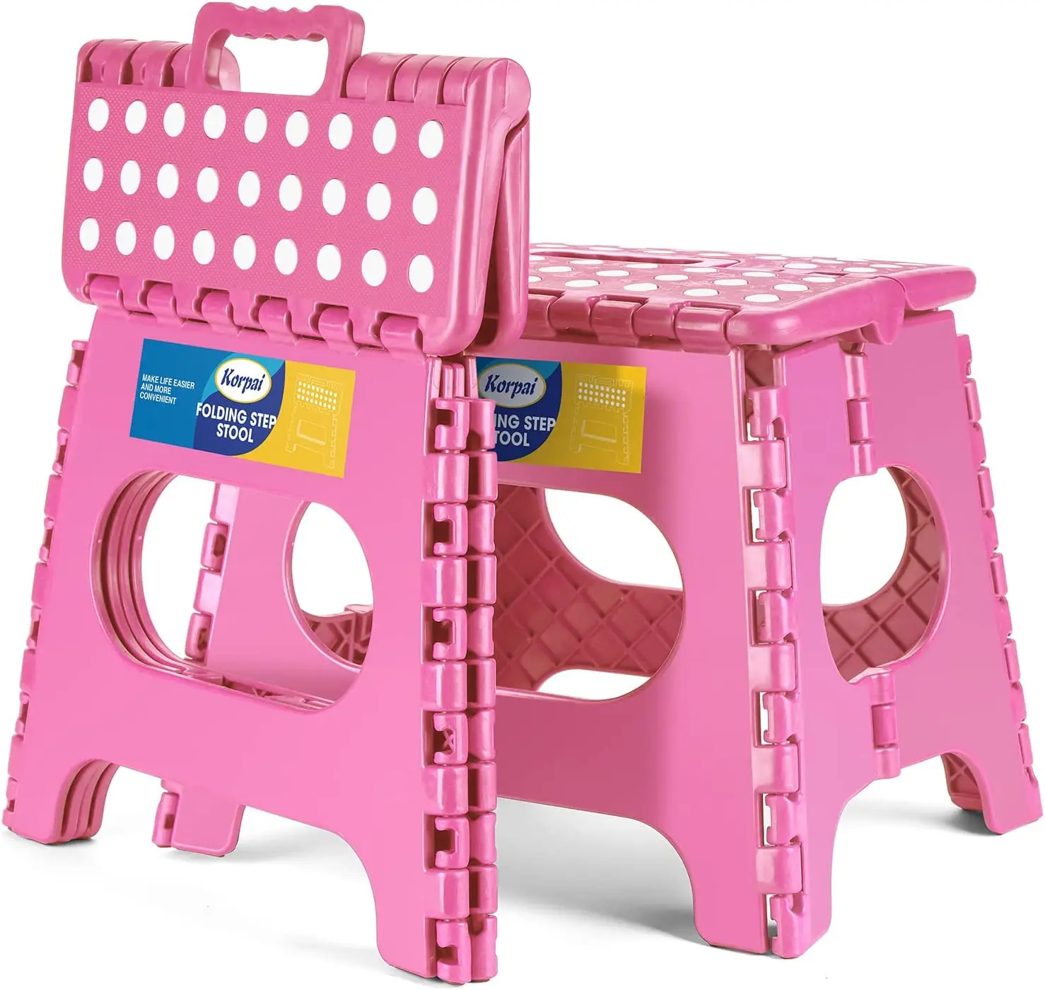 Folding Step Stool for Adults-11 Height Lightweight Plastic Stepping Stool. Foldable Step Stool Hold up to 300lbss