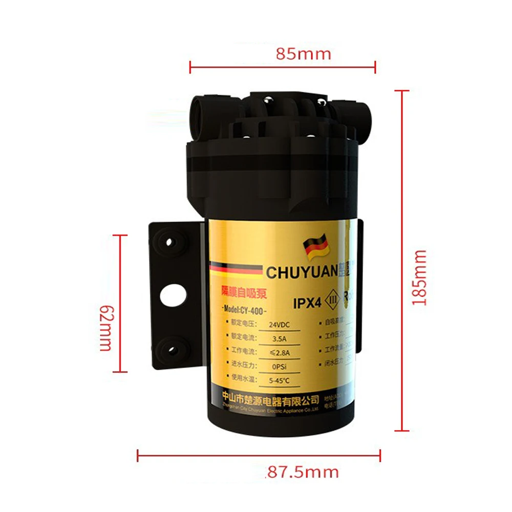 Wholesale Chuyuan High Pressure Dosing Booster Pump for Ro Plant 100gpd Ningbo 24V 100GPD Gallon Per Day