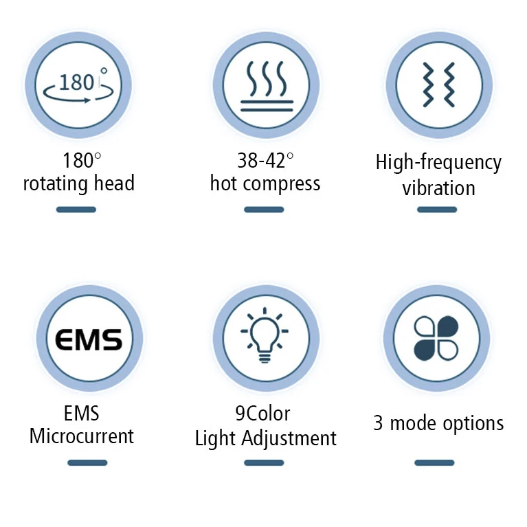 New Arrival 9 Led Colors Therapy Wand Skin Care Wand Ems Micro-current Beauty Eye Lifting Facial Beauty Device Eye Massager Wand