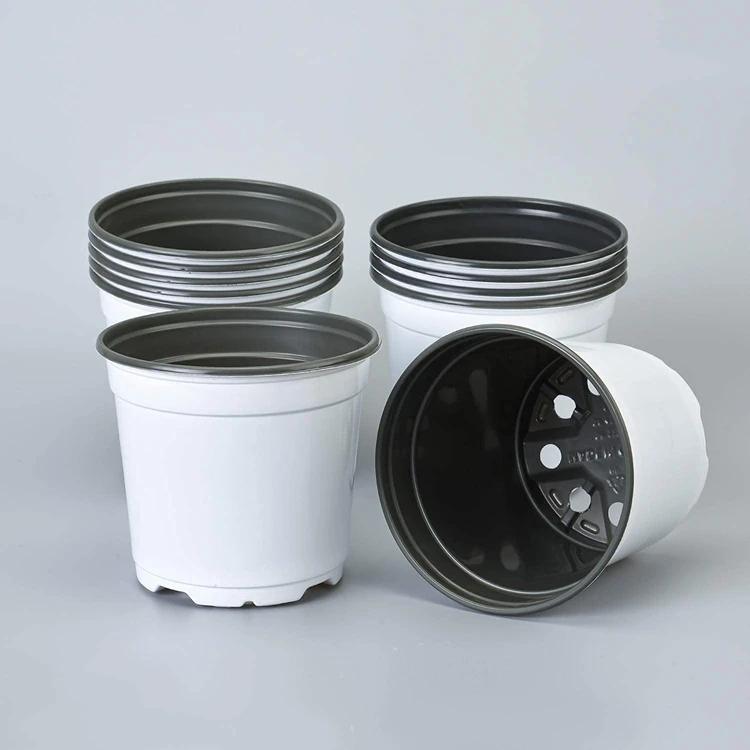 Manufacturer Round 2 3 4 10 14 Cm Gallon Black Red Cactus Planter Two-colors Flower Used Recycled Seedling Plastic Nursery Pots