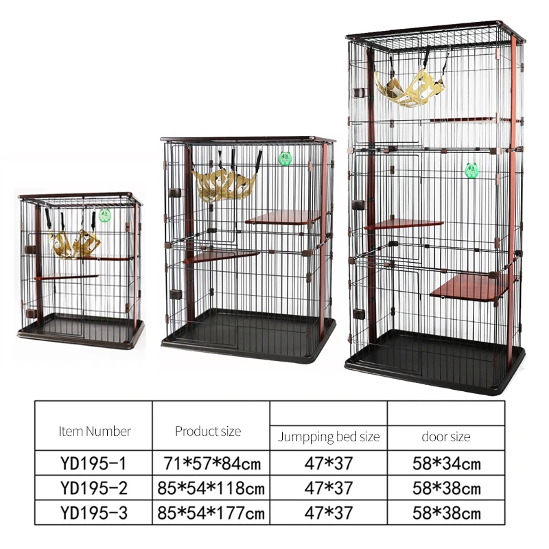 Solid Wood Pet Cat Cage Cat Playpen High Quality Portable Luxury for Dogs Bedroom,indoor and Outdoor 1pcs/brown Box 25-35 Days