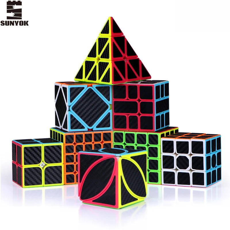 High Cost Effective 2x2 3x3x3 4x4 5x5 Pyraminx Leaf Carbon Fiber Magic Cube Speed Puzzle Cubes rubi For Kids Toys k