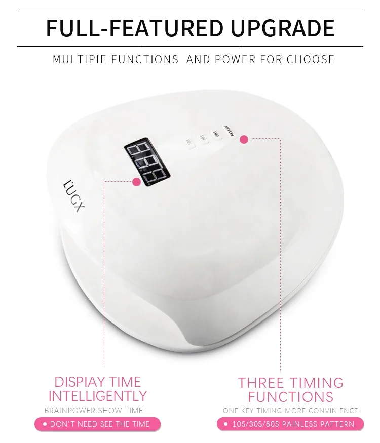 
LUGX 56w Gel Nail Polish UV LED Light with Timers, salon nail dryer 