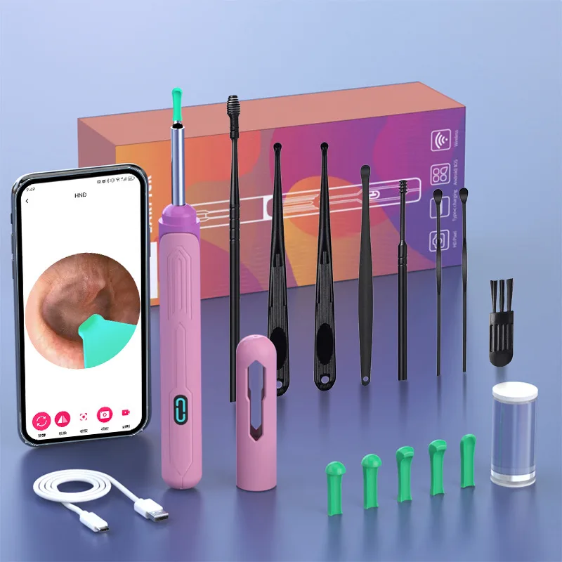 NK3 Ear Cleaner with1080P HD Otoscope Camera  Ear Wax Removal Tool Camera with 8 Pcs Ear Set