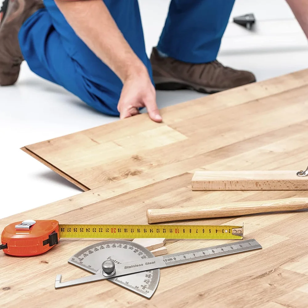 TRANRICH Angle Finder Ruler 180 Degree Stainless Steel Angle Protractor for Woodworking