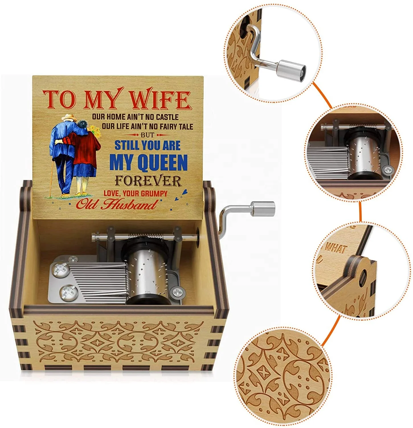 01 Hot Selling 18 Note Mechanism Hand Crank Wind Up Custom Music 3d Wooden Puzzle Music Box Movements