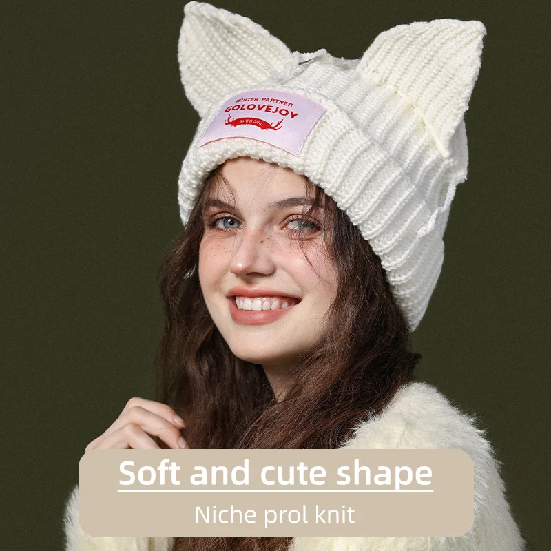 GOLOVEJOY DMZ109 Classic Custom Your Own Embroidery Logo Mohair Beanies Jacquard Knitted Hats Wholesale Warm Hat