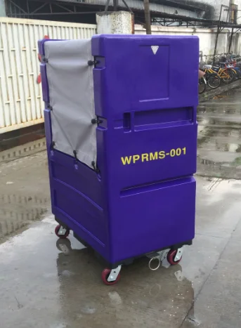 1070L Hotel Hospital Commercial Plastic Laundry Linen Cart Cage Trolley With Wheels