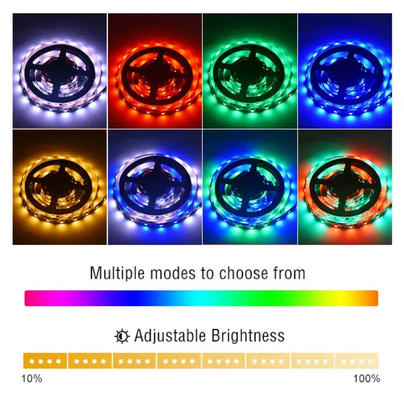 SMD5050 RGBIC Light Tape DC12V 9.6W 42LEDS RGB Addressable Smart LED Strips for TV Backlight Box