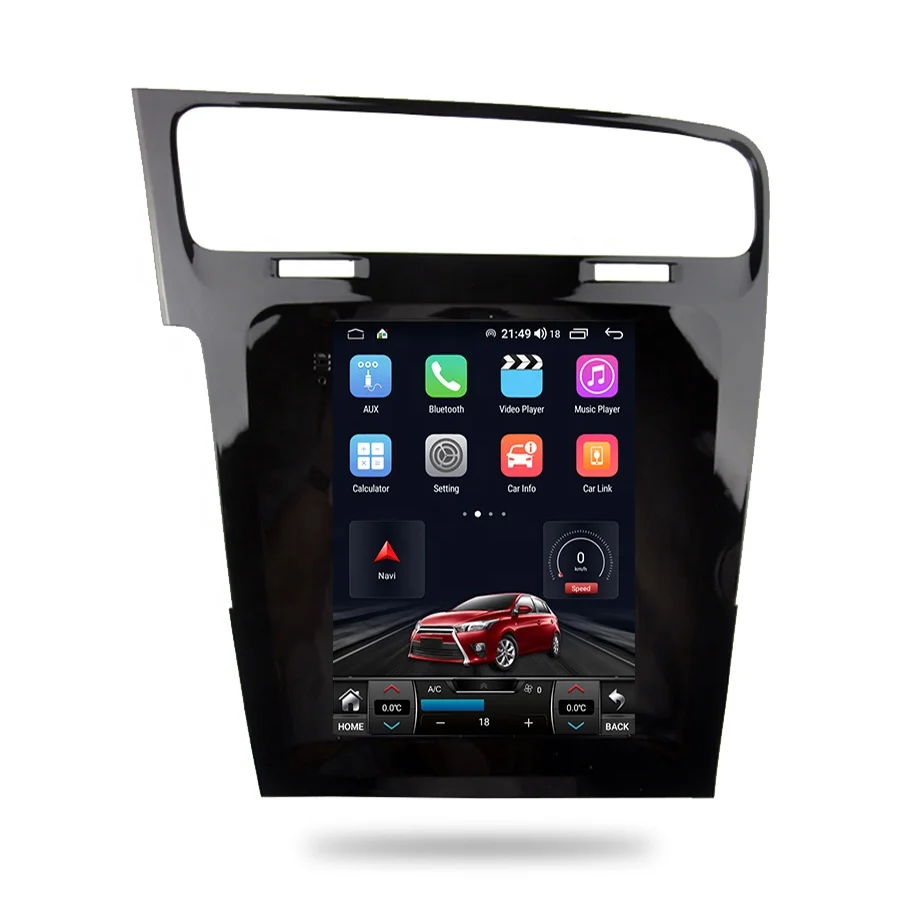Автомагнитола RUISO Автомобильный плеер для Volkswagen Golf 7 2012- 2020 GPS carplay авто Tesla вертикальный экран QLED DSP RDS BT