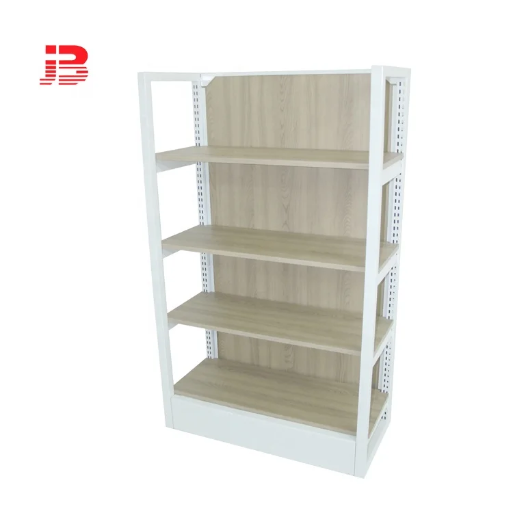 Customized wooden gondola rack display shelf for pharmacy