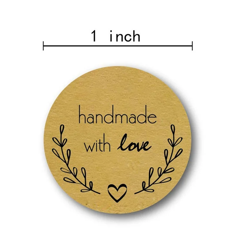 DIY Packaging Label Stationery Custom Design Wholesale Kraft Round Label Sticker