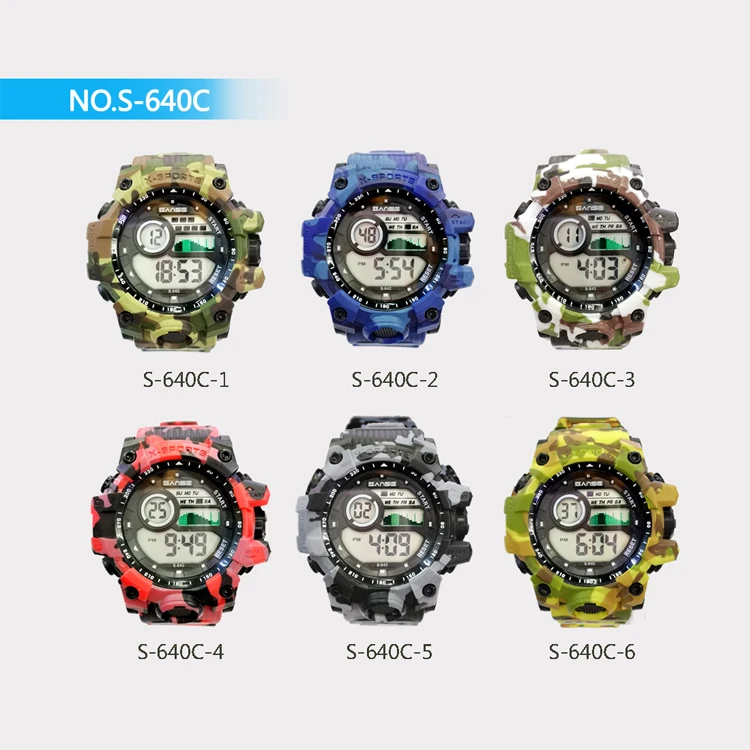 
Sanse S-640C Digital watch Fashionable OEM reloj Mens Sport Army Wristwatch 