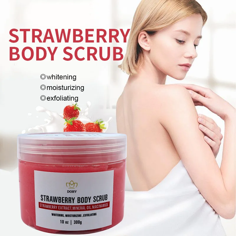 OEM Private Label Natural Exfoliating Whitening Organic Strawberry Body Cleaning Fruit Body Scrub