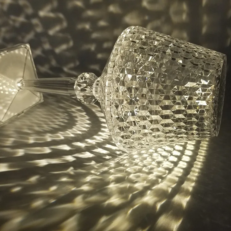 Wireless Battery Crystal Desk Lamp With Touch Home Restaurant Bar Decor Atmosphere Lamp Rechargeable Led Portable Table Light