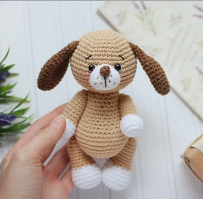 Вязаная игрушка амигуруми ручной работы 100% милая собака мягкие мини игрушки-животные